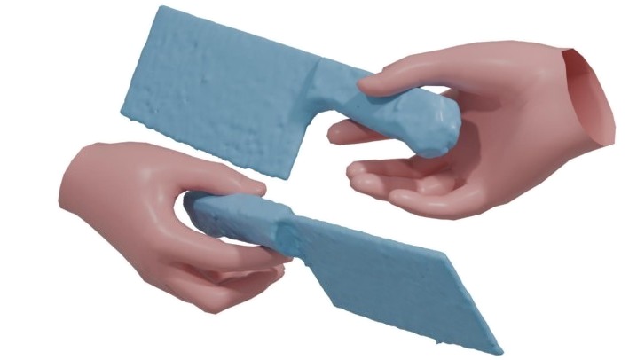 AlignSDF plus HaNDF reconstruction of the knife grasp