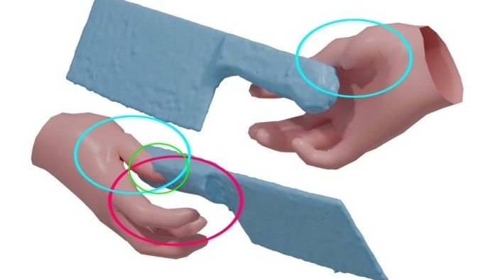 EasyHOI reconstruction of the knife grasp