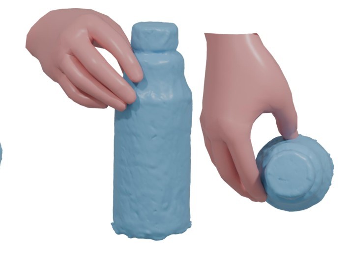 Ground-truth hand and bottle.