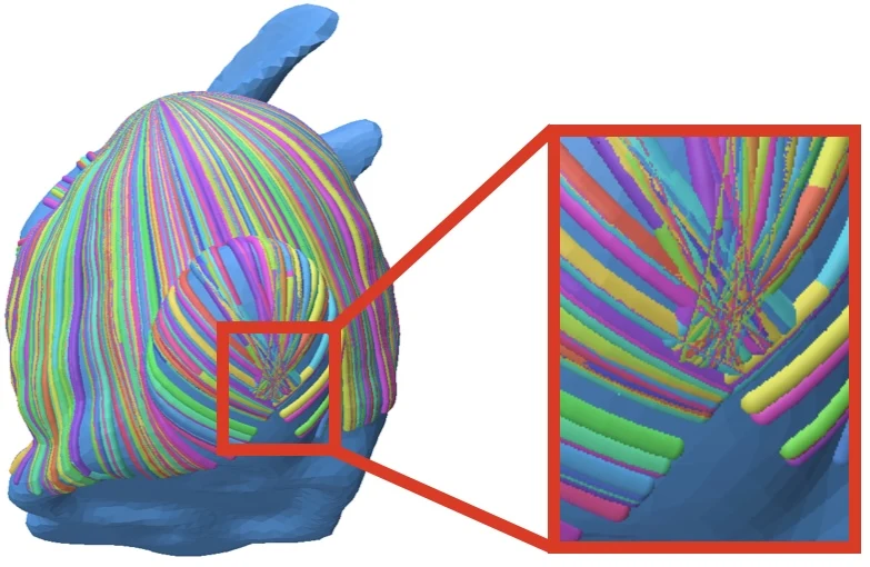 Cut locus visualization on the Stanford Bunny
