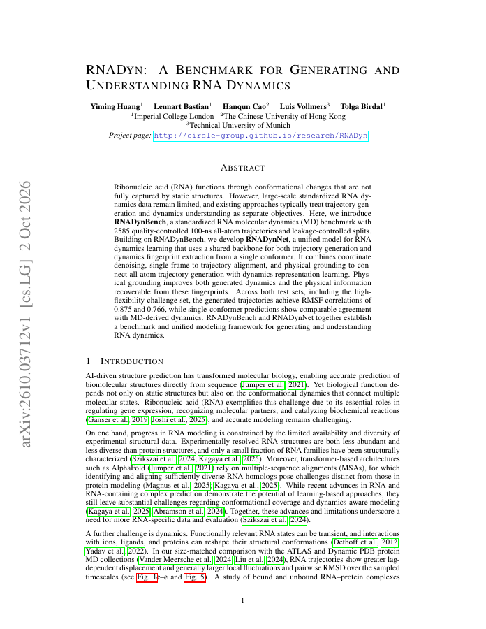 First page of the RNADyn arXiv paper